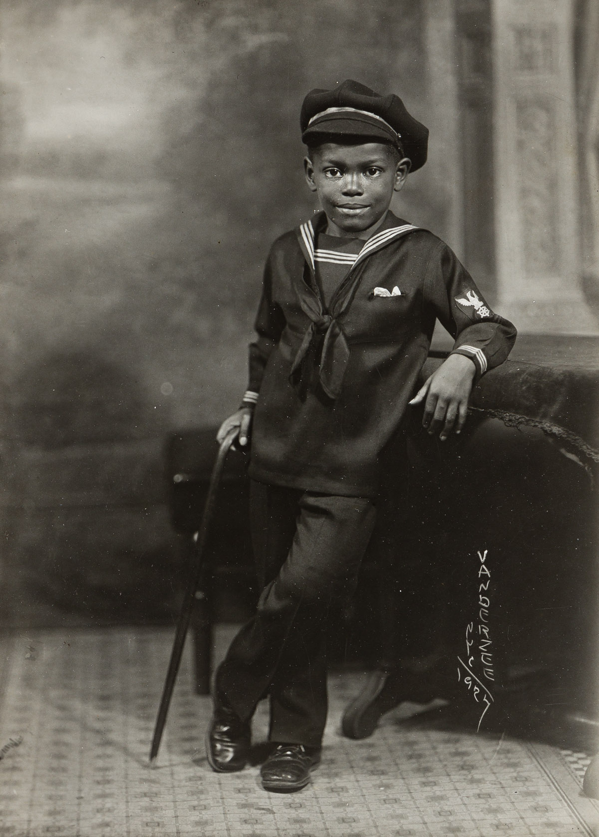JAMES VANDERZEE (1886 - 1983) Untitled (Portrait of a Boy in a Sailor Suit).
